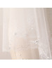 Ivory 2T Beaded Pearl Elbow Wedding Veil